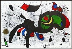Joan Miro: � Le b�lier fleuri � 1971, Lithographie originale grand format, astrologie, signe du zodiaque