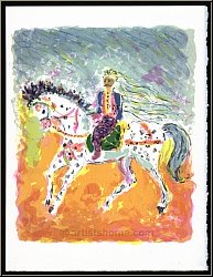 Kostia Terechkovitch: Cavalier et Cheval 'Cavalier tunisien' 1972, Lithographie originale imprim�e par Mourlot