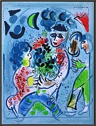 Marc Chagall: Bouquet de fleurs, Lithographie originale 1969, frontispice, Mourlot - �uvre grav� | estampes
