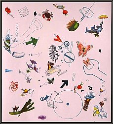 Jean Tinguely: Papier peint d'art (rose) S�rigraphie, documenta 1972