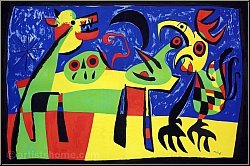 Joan Miro: � Le chien aboyant � la lune � 1952, Lithographie originale