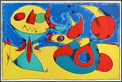 Joan Miro: � Oiseau z�phyr � 1956 Lithographie originale cubiste
