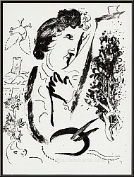 Marc Chagall: �Devant le tableau� Lithographie originale 1963, Mourlot