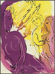 Marc Chagall: Ange du Paradis, 1956, La Bible, Lithographie originale - �uvre grav� | estampes originales
