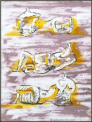 Henry Moore: � Figures allong�es � Lithographie originale, 1971