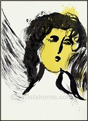 Marc Chagall: L'Ange 1956, Lithographie originale Verve La Bible - Estampes originales | �uvre grav� | Mourlot