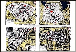 Pierre Alechinsky: Paris arrondissements, Maeght 1982 - oeuvre graphique | Lithographies originales | Estampes