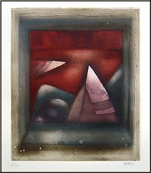 Mich�le Nedelec: Le Soir Gravure � l'eau-forte en couleurs, sign�e