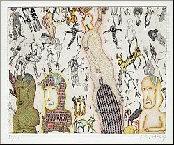 Felix Waske: Voyage dans l'�me (8) Gravure � la pointe-s�che, sign�e