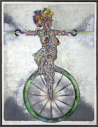 Bernhard Jaeger: � Le rideau se l�ve � Monocycle, Lithographie sign�e