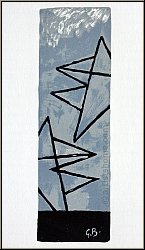 Georges Braque: �Ciel gris I� Couple d’oiseaux devant un arri�re-plan gris bleu, 1959, Lithographie - �uvre