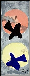 Georges Braque: � Soleil et lune II � Deux oiseaux, 1959, Lithographie