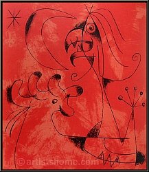 Joan Mir�: Le magicien, 1956, Lithographie originale, Lune et �toile