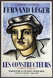 Fernand L�ger: Les Constructeurs 1951, Maison de la Pens�e Lithographie originale L'ouvrier | Affiches Mourlot