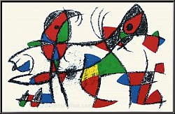 Joan Miro: Le dauphin et le perroquet, 1975, Lithographie orig. n� X