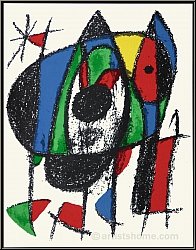 Joan Miro: Le chat qui s'�gare, 1975, Lithographie originale n� V