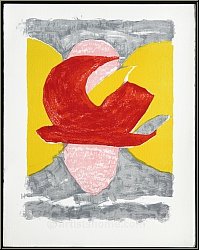 Georges Braque: Oiseau rouge, 1961 � Descente aux enfers � Lithographie originale Mourlot | �uvre graphique