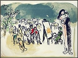 Marc Chagall: Lithographie originale � Hommage � Julien Cain � 1968