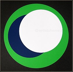Genevi�ve Claisse: � Cercles � sur fond noir, Denise Ren�, S�rigraphie originale sign�e, 1967 - Art cin�tique