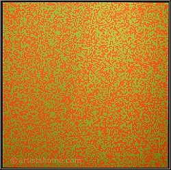 Fran�ois Morellet: S�rigraphie �Carr�s� orange vert, 1971, Prix r�duit