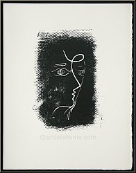 Georges Braque: Lithographie originale �Profil de femme� 1955, Mourlot