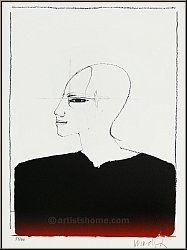 Paul Wunderlich: Profil avec Archaeopteryx, Lithographie 1994, sign�e