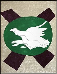 Georges Braque: Oiseau sur fond de � X � 1958, Lithographie originale - oeuvres imprim�es | arts graphiques