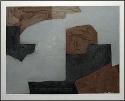 Serge Poliakoff: Gravure � l'eau-forte et aquatinte � Composition brune, grise et noir � 1964 | oeuvre grav�