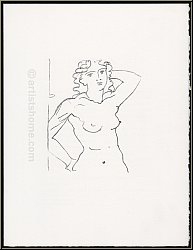 André Derain: « Buste de femme » 1950-1972 Nu féminin, Lithographie originale «Souvenirs et portraits d'artist