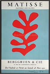 Henri Matisse: Affiche originale Berggruen & Cie 1953 Papiers d�coup�s, Mourlot - Affiches d'expositions
