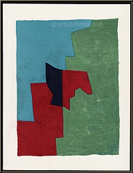 Serge Poliakoff: Composition rouge, verte et bleue, 1961, lithographie originale - �uvres imprim�es, estampes