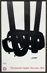 Pierre Soulages: Lithographie n�29, Jeux Olympiques 1972 Mourlot, affiche originale - Lithographies originales