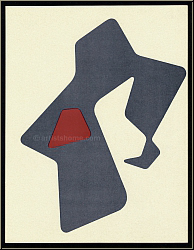 Jean Arp (Hans Arp): � Le Heaume � 1951, Lithographie originale en gris-bleu et brun rouge - �uvres imprim�es