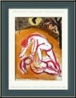 Marc Chagall: Cain et Abel, Lithographie originale Verve Bible 1960 - Le fratricide - �uvre grav� | estampes
