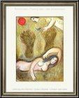 Marc Chagall: Booz se r�veille et voit Ruth � ses pieds, Lithographie originale, Dessins pour La Bible, 1960