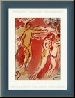 Marc Chagall: Adam et �ve chass�s du Paradis terrestre, Lithographie originale La Bible 1960 - �uvre grav�