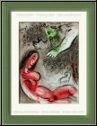 Marc Chagall: '�ve maudite par Dieu' Lithographie originale 1960, Dessins pour la Bible, Adam et Eve paradis