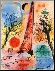 Marc Chagall: � Vision de Paris � Tour Eiffel 1960, Lithographie