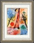 Marc Chagall: Vision de Paris, Tour Eiffel 1960, Lithographie originale - �uvre graphique, gravures originales