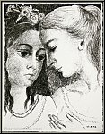 Paul Delvaux: � Confidences � 1972, Lithographie originale Mourlot