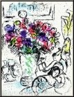 Marc Chagall: �Les An�mones� Lithographie originale 1974, Frontispice