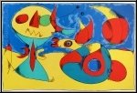 Joan Miro: � Oiseau z�phyr � 1956 Lithographie originale cubiste