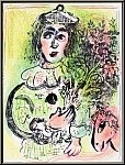 Marc Chagall: � Le Clown fleuri � Lithographie originale, 1963 Mourlot