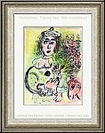 Marc Chagall: � Le Clown fleuri � Lithographie originale, 1963 Mourlot