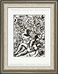 Marc Chagall: �Le Couple � l'Arbre� 1963, deux amants en �t�, lithographie originale en noir (Mourlot n� 397)