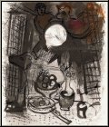 Marc Chagall: � Nature morte brun � 1957, Lithographie originale