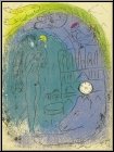 Marc Chagall: Lithographie originale M�re et enfant devant Notre-Dame