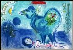 Marc Chagall: Lithographie originale � Paysage au Coq �, 1958