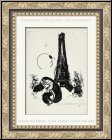 Marc Chagall: M�re et enfant � la Tour Eiffel 1954, Lithographie originale Derriere le miroir 66-67-68 Paris