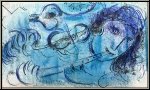 Marc Chagall: Le Joueur de Fl�te, 1957, Lithographie originale Mourlot